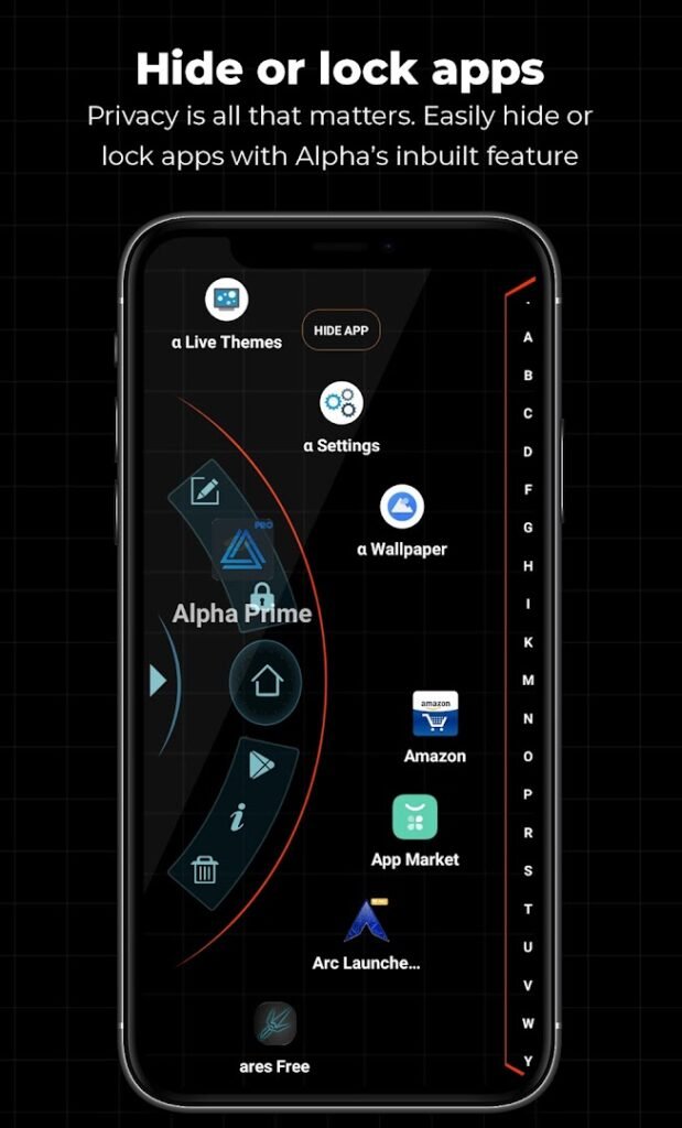 Alpha Hybrid Launcher 4D theme screenshot
