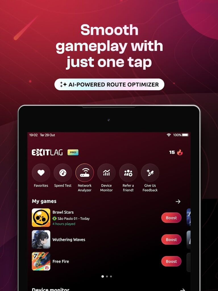 ExitLag: Fix Ping Mobile & Lag screenshot