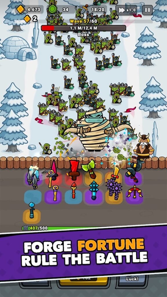 Lucky Forge: Idle TD Game screenshot