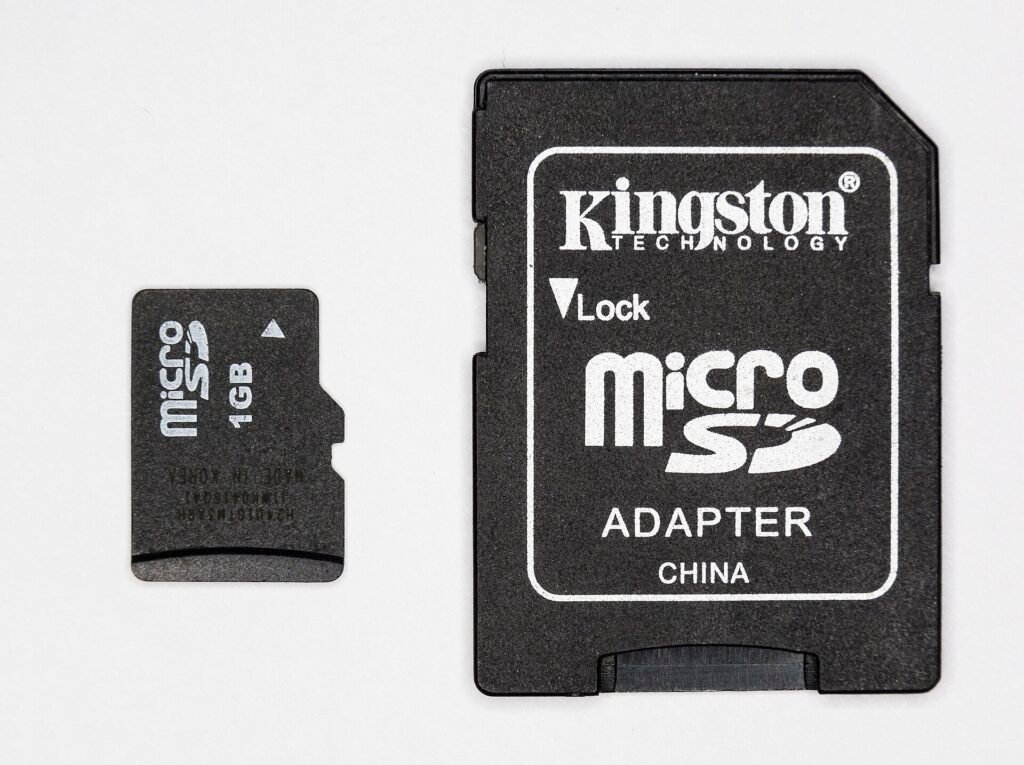 MicroSD card with an SD card adapter