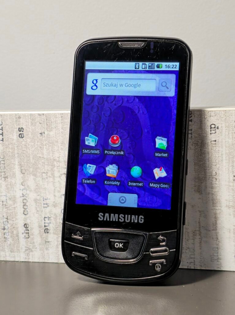 Samsung Galaxy smartphone in black, front view