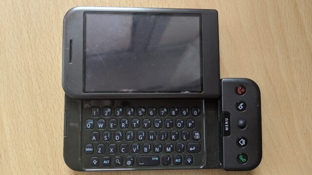 Android Development Phone 1 with its keyboard slid open